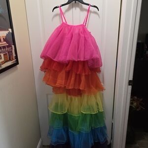 Pride Club Exx Rainbow Tulle Layered Dress Size L